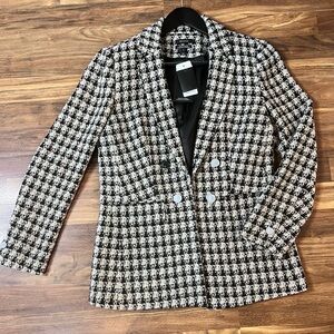 RW&CO. Houndstooth double breasted blazer.